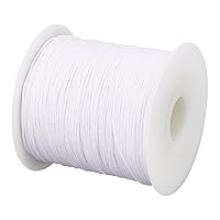 PH PandaHall About 100m/roll 0.8mm Nylon Thread Cord Chinese Knotting Cord White Thread Beading Thread Bead Cord for DIY Jewelry Bracelets Craft Making