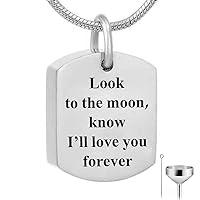 Heart Keepsake Ashes Necklace Look to the Moon Urn Pendant Cremation Memorial Jewelry
