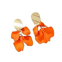 Fashionable Petal Earrings Attractive Bohemian Jewelry 1 Pair Retro Rose Drop Long Style Exaggerated Dangle Bright Color