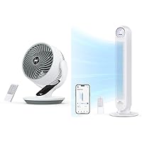 Dreo Oscillating Fan for Bedroom, 9 Inch Quiet Table Fans for Home Whole Room & Tower Fan with Remote, Smart Oscillating Quiet Fans for Bedroom