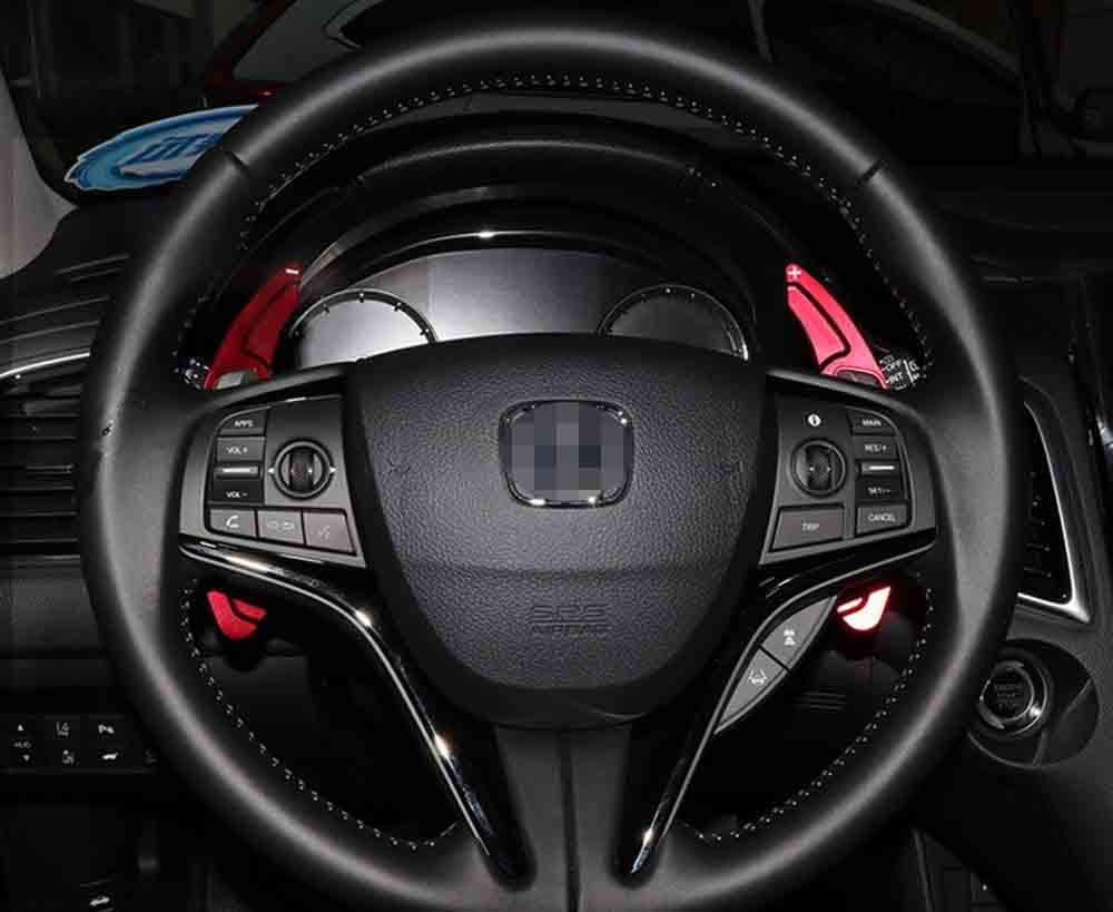 iJDMTOY Sports Red CNC Billet Aluminum Steering Wheel Larger Paddle Shifter Extension Covers Compatible with Honda Accord Civic Insight CR-V, Compatible with Acura 2009-2014 TL