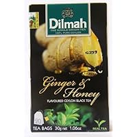Dilmah, Tea, Single Origin Pure Ceylon Tea (Ginger & Honey, 20 Tea Bags (Pack of 3))