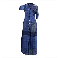 Women's Casual Plaid Printed Medium Length Shirt Dress with Elegant Buttons for Holiday Party Dresses and Casual Long Dresses