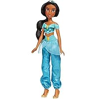 Disney Princess Royal Shimmer Jasmine Doll, Fashion Doll with Skirt and Accessories, Toy for Children Aged 3 and Up