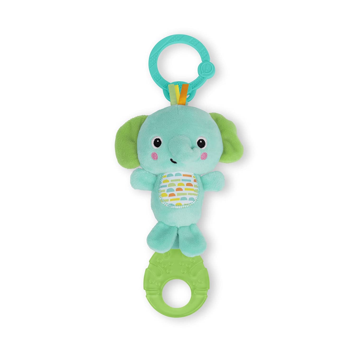Bright Starts Tug Tunes On-The-Go Toy for Stroller and Carriers - Elephant - Unisex, Newborn +