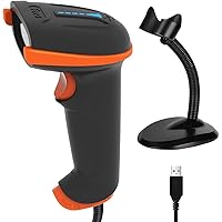 Tera 2D Barcode Scanner with Stand Wired USB 2.0 Handheld Read 2D QR Code Scanner Data PDF417 Matrix 1D Bar Code CMOS Image Barcode Reader for Windows Mac Linux Plug and Play Model D5100Y-Z