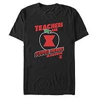 Marvel Big & Tall Avengers Classic Teachers are Superheroes Black Widow Men's Tops Short Sleeve Tee Shirt, 3X-Large