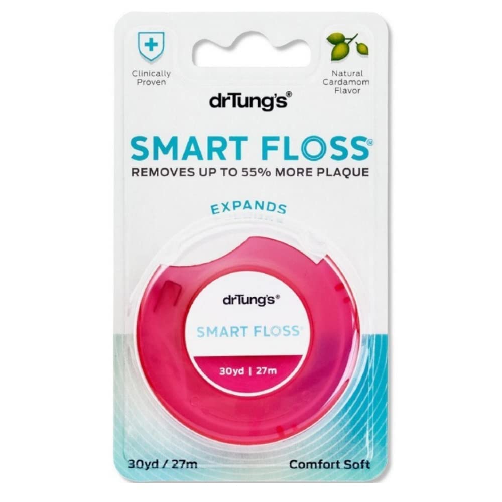 Dr. Tung's Smart Floss, 30 yds, Natural Cardamom Flavor 1 ea Colors May Vary (Pack of 18)
