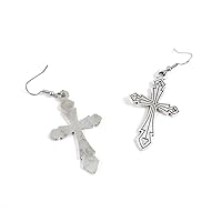 100 Pairs Jewelry Making Antique Silver Tone Earring Supplies Hooks Findings Charms C6IA4 Latin Cross