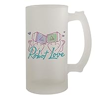 Middle of the Road Robot Love #380 - A Nice Funny Humor 16oz Frosted Glass Beer Stein