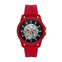 AX Armani Exchange Men's Automatic Self-Winding Watch with Leather, Silicone, or Stainless Steel Band
