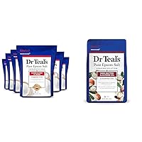 Dr Teal's Epsom Salt Soak Bundle - 6 lbs Therapeutic Fragrance Free (Pack of 6) & 3 lbs Shea Butter Almond