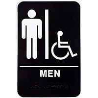 Hillman 844148 Men's Handicapped Restroom Sign with Braille (6
