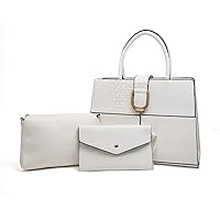 Women Fashion Shoulder Handbags Wallet Tote Bag Top Handle Satchel Hobo with Zipper Closure Set 3 Pcs