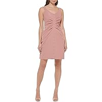 GUESS Women's Front Button Side Gathering Dress