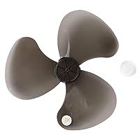 16 Inch Black Household Plastic Fan Blade 3 Leaves with Nut Cover for Standing Pedestal Fan Table Fanner General Accessories Black One Size