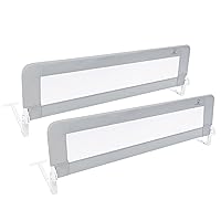 ComfyBumpy Extra Long Toddler Bed Rails - Baby Bed Rail Guard for Kids, Twin, Full, King and Queen Beds - Adjustable Bed Rail for Toddlers - Baby Bed Side Bedrails - Gray, XL (59