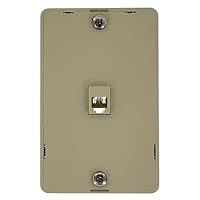 Leviton 40214-I Telephone Wall Jack, 6P4C, Screw Terminal, Ivory