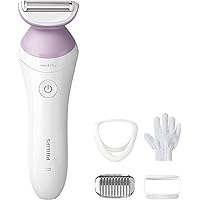 Beauty Lady Electric Shaver Series 6000, Cordless with 4 Accessories, BRL136/00, White