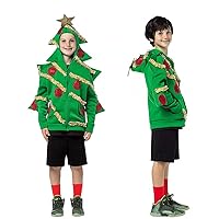 children's Christmas tree cosplay costumes hooded sweater,holiday party performance costumes.