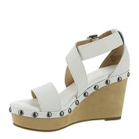 Very Volatile Women's ZITOLA Wedge Sandal, White, 10