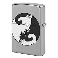 Zippo Cum Case, Black, White, Cat, Cat, Zippo Lighter Case, Compatible with Lighter, Oil Lighter Case, Zippo Lighter Cover, Protective Shell and Case, Lighter Housing Replaceable Shell, Gift