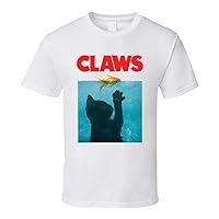 Claws Jaws Funny Cat and Fish Joke T Shirt