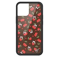 Wildflower Cases - Chocolate Cherries Case, Compatible with Apple iPhone 13 Mini | Brown, Fruit, Cherries, Red, Trendy - Protective Black Bumper, 4ft Drop Test Certified, Women Owned Small Business