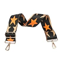 Purse Strap Replacement Crossbody for Sling Bag Shoulder Bag Adjustable Purse Strap for Handbags Star Gold Clasp Orange