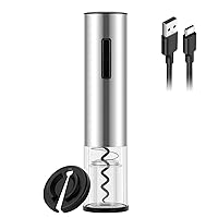 Electric Wine Opener with USB-C Charging, Electric Wine Bottle Opener with Stainless Steel Finish, Rechargeable Wine Opener Electric, Automatic Wine Opener, Electric Corkscrew Wine Opener