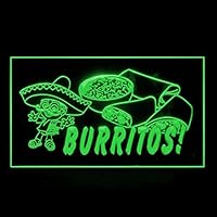 110186 Mexican Burritos Food Restaurant Tacos Display LED Light Sign