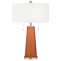 Color + Plus Robust Orange Peggy Glass Table Lamp with Dimmer