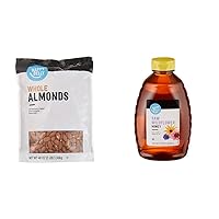 Amazon Brand Happy Belly Whole Raw Almonds (48 Ounce) and Raw Wildflower Honey (2 Pound)
