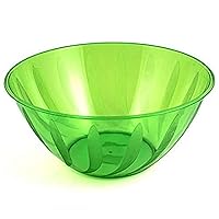 Kiwi Green Plastic Large Bowl (164 oz.) 1 Pc. - Chic Swirls Design, Perfect for Dinner Parties, Events, Gatherings, Everyday Use, Appetizers, & Desserts