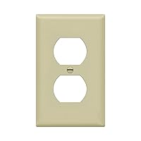 Enerlites 8821-I Duplex Receptacle Outlet Wall Plate, Standard Size 1-Gang, Polycarbonate Thermoplastic, Ivory