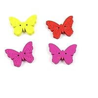 Price per 5 Pieces Sewing Sew On Buttons AD1 Mixed Butterfly for clothes in bulk wood Fasteners Knopfe
