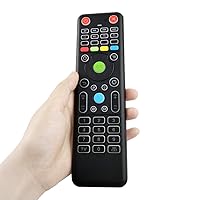 Mini Keyboard Air Mouse Wireless Double-side Handheld Remote Control with 6-Axis Sensor Gyroscope White Backlight for TV Box