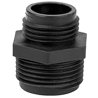 GH-1, 1-Inch MNPT x 3/4-inch Male GHT Garden Hose Reducer/Adapter for Utility, Pond or Hydroponic Pumps with 1-inch FNPT discharge, Black, 599030