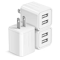 USB Wall Charger 3-Pack Fast USB Charger Block 2.1A Dual Port USB Plug Adapter Box Charger for iPhone 15/iPhone 15 Pro/iPhone 15 Pro Max/iPhone 14/13/12/11/Samsung,Android