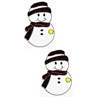 Kleenplus 2Pcs. Christmas X'Mas Winter Snow Snowmen Cute Cartoon Iron on Patches Activities Embroidered Logo Clothe Jeans Jackets Hats Backpacks Shirts Accessories DIY Costume Arts Patch