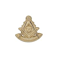 Past Master Masonic Lapel Pin - [Gold Finish][7/8'' Tall]