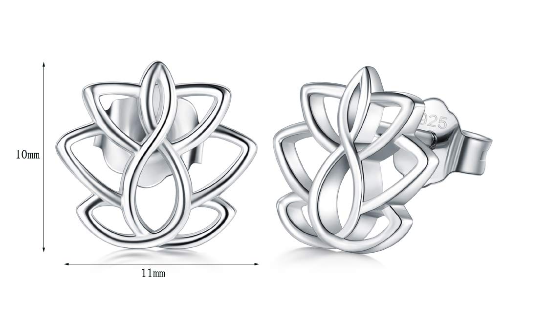 925 Sterling Silver Earrings, BoRuo Lotus Flower Yoga Earrings