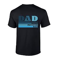 Mens Fathers Day Tshirt Husband Daddy Protector Hero Short Sleeve T-Shirt