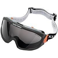 Klein Tools 60479 Safety Goggles, Clear Lens PPE Eye Protection, Anti-Fog, Scratch-Resistant, UV Protection, Adjustable Vents