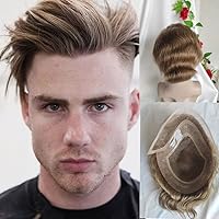 European Virgin Human Hair Toupee for Men with Transparent Swiss Lace 10