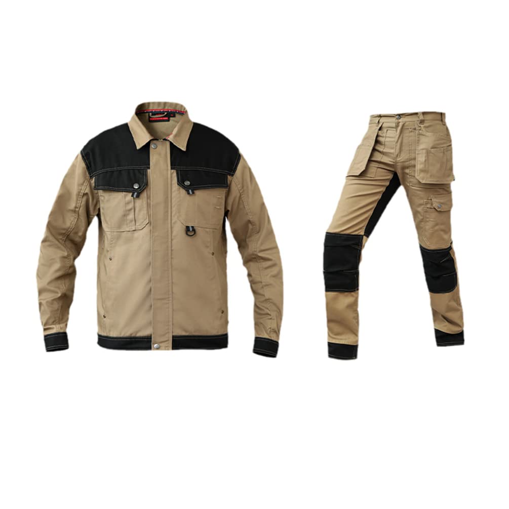 KANG POWER Working Jacket Men Workwear Cargo Pants Work Pants Men Multi Pockets Bib Overalls Workshop Uniforms