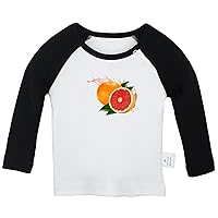 Fruit Grapefruit Cute Novelty T Shirt, Infant Baby T-Shirts, Newborn Long Sleeves Graphic Tee Tops