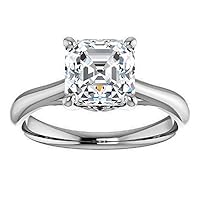 1.68 CT Asscher Cut Colorless Moissanite Engagement Ring Wedding Band Gold Silver Eternity Solitaire Ring Halo Ring Vintage Antique Anniversary Promise Gift Her,