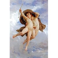 TopVintagePosters Cupid Victorious Angel Psyche Arrow Bow Painting By William Bouguereau Reproduction (16” X 24” Image Size Paper)