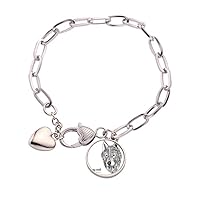 Gray Wolf Friend Company Gentleman Heart Chain Bracelet Jewelry Charm Fashion
